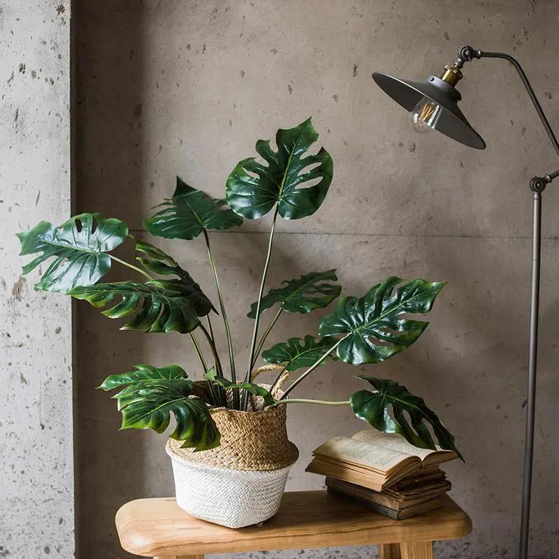 Potted Plant Artificial Turtle Leaf Plant 31" Tall by RusticReach