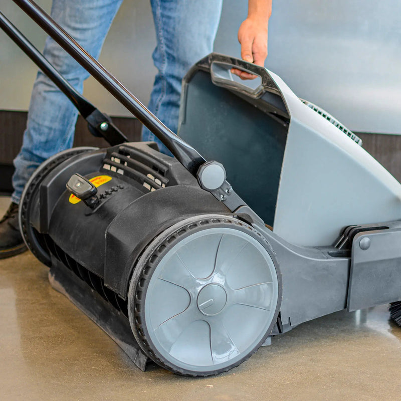 Commercial 38" Push Sweeper with Triple Power Brooms by Tomahawk Power