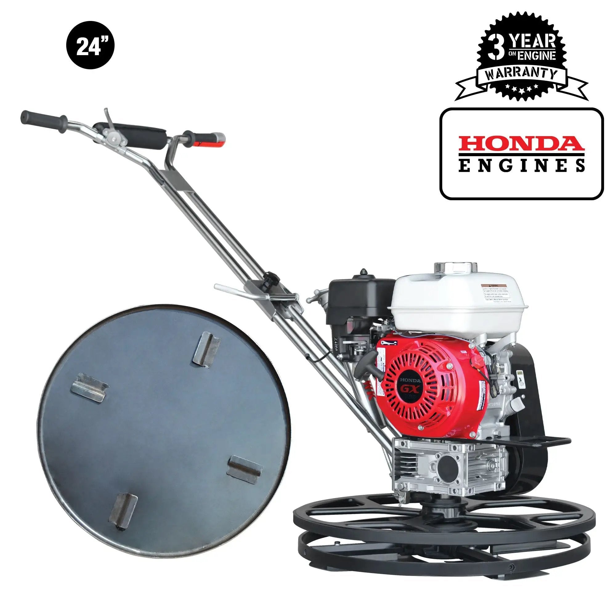 24" Concrete Power Trowel Edger 5.5HP Honda Float Pan Blade Screed Finishing Tool by Tomahawk Power
