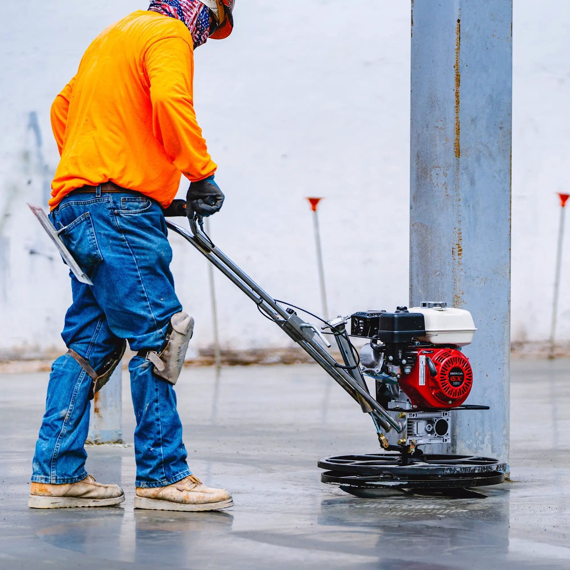 24" Concrete Power Trowel Edger 5.5HP Honda Float Pan Blade Screed Finishing Tool by Tomahawk Power