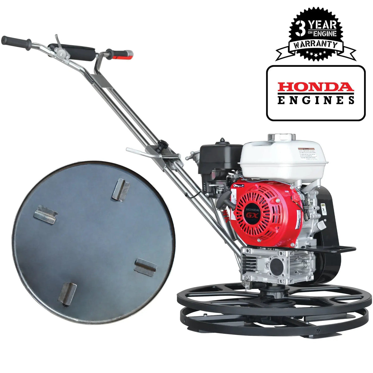24" Concrete Power Trowel Edger 5.5HP Honda Float Pan Blade Screed Finishing Tool, photo 8 of 11