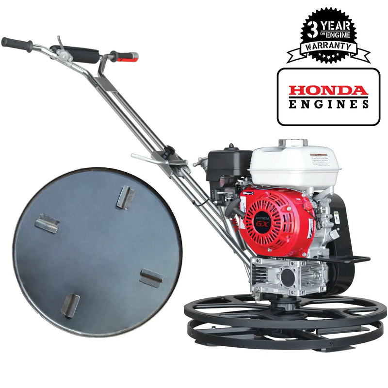 24" Concrete Power Trowel Edger 5.5HP Honda Float Pan Blade Screed Finishing Tool by Tomahawk Power