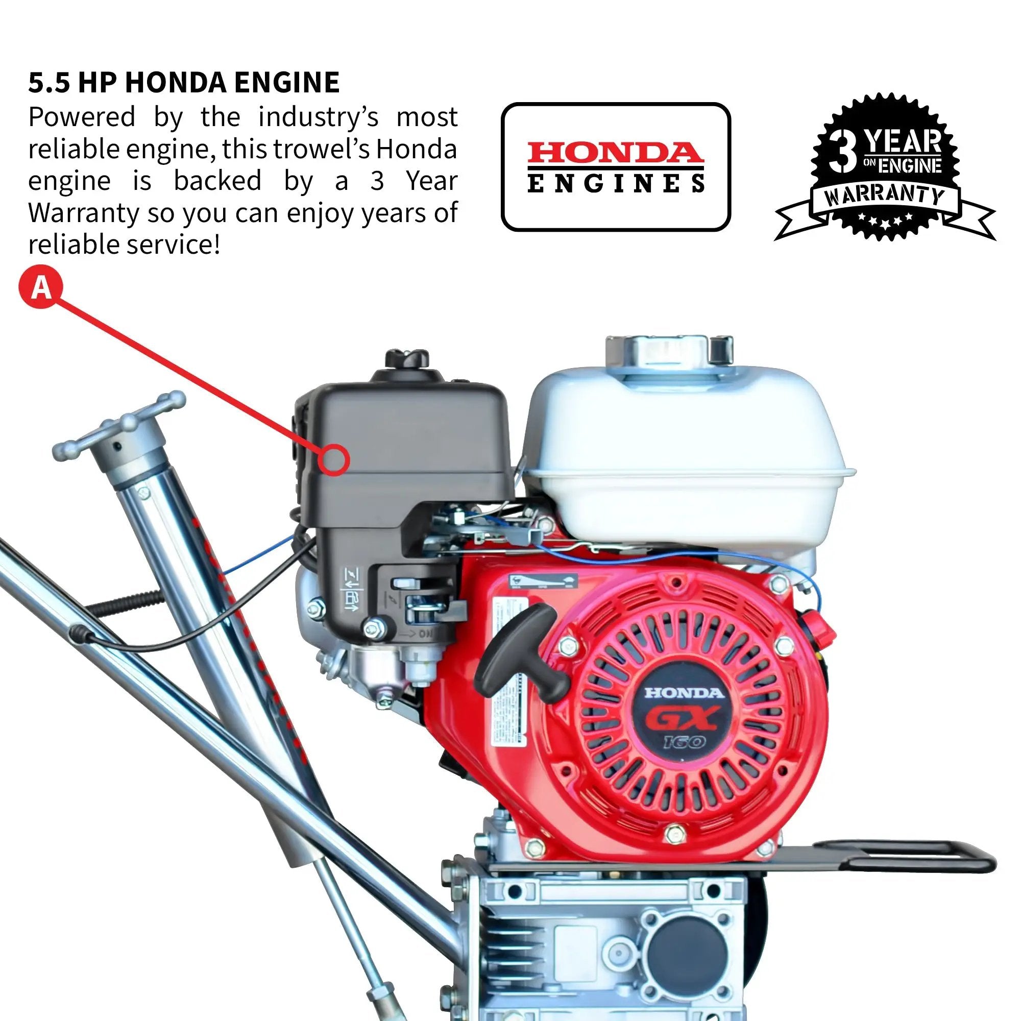 24" Concrete Power Trowel Edger 5.5HP Honda Float Pan Blade Screed Finishing Tool by Tomahawk Power