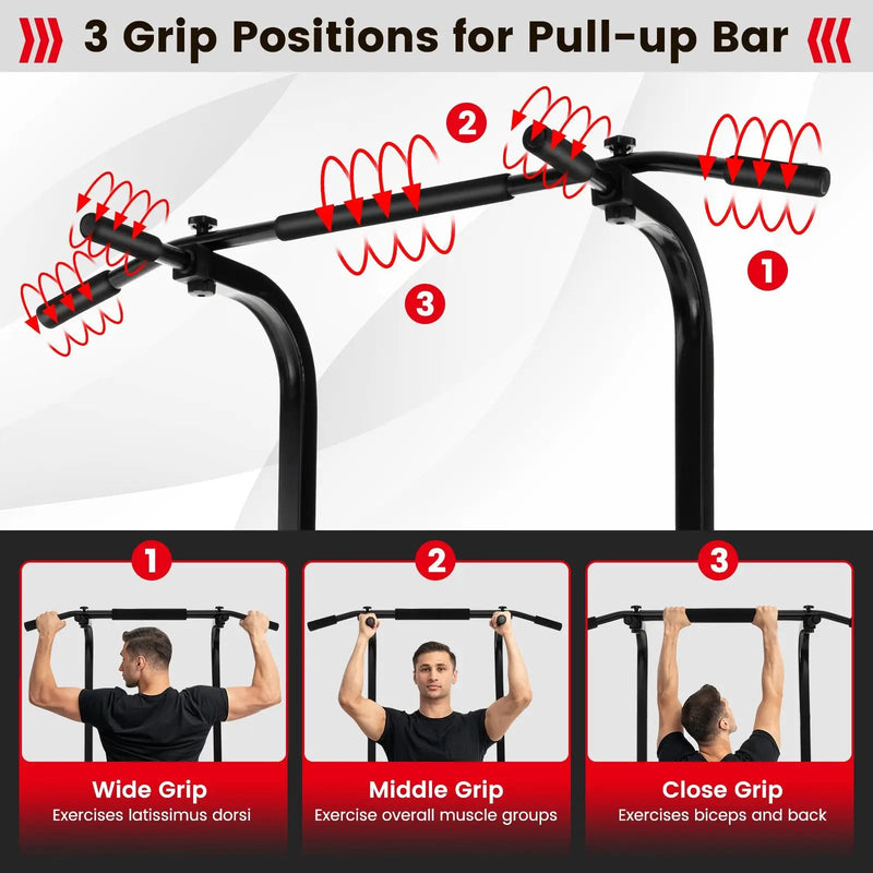 Power Tower Pull Up Bar Stand with Adjustable Heights and Bench by DirectDeals