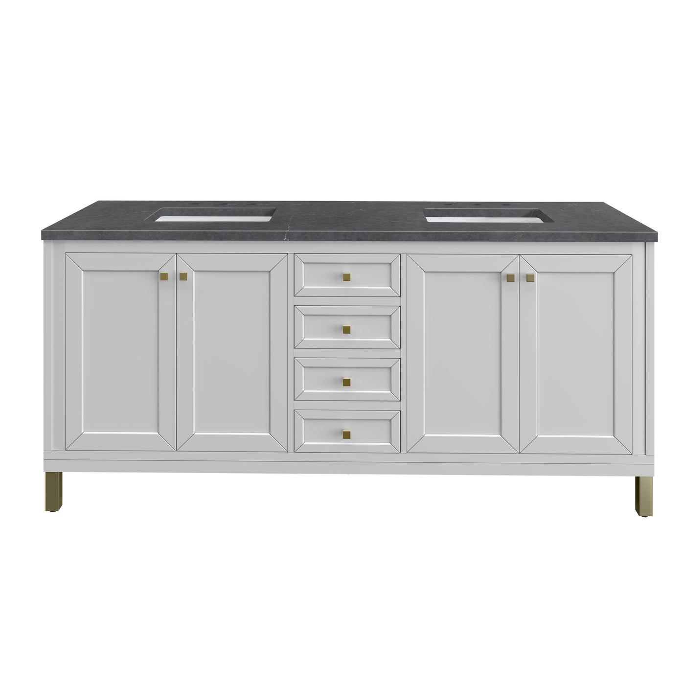 James Martin Chicago 72" Double Bathroom Vanity, Glossy White, view 37