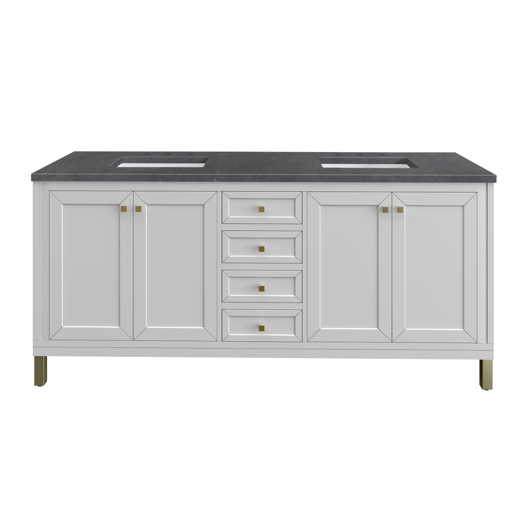 James Martin Chicago 72" Double Bathroom Vanity, Glossy White, view 37