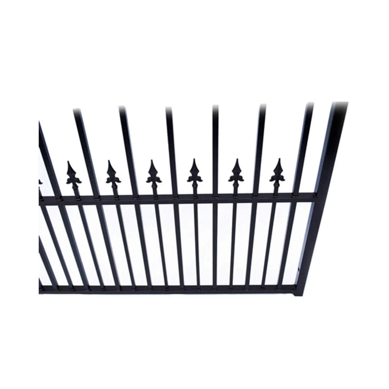 [12-18FT] Heavy-Duty Prague-Style Powder-Coated Galvanized Steel Dual Swing Driveway Gate (SAK48530) by SAKSBY WHOLESALE