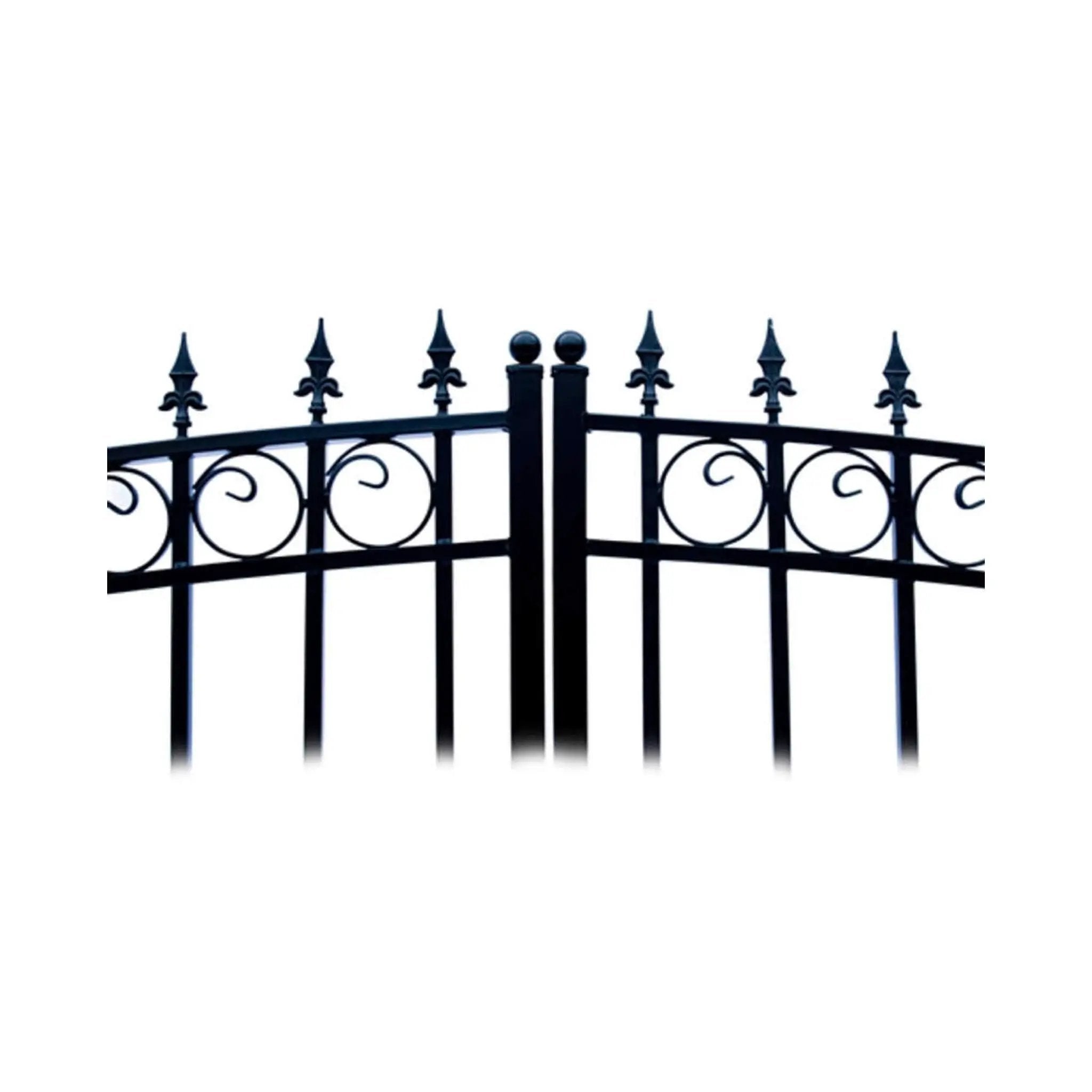 [12-18FT] Heavy-Duty Prague-Style Powder-Coated Galvanized Steel Dual Swing Driveway Gate (SAK48530) by SAKSBY WHOLESALE
