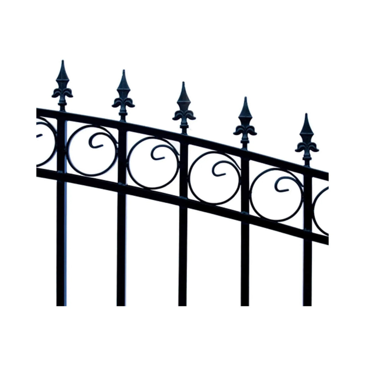 [12-18FT] Heavy-Duty Prague-Style Powder-Coated Galvanized Steel Dual Swing Driveway Gate (SAK48530) by SAKSBY WHOLESALE