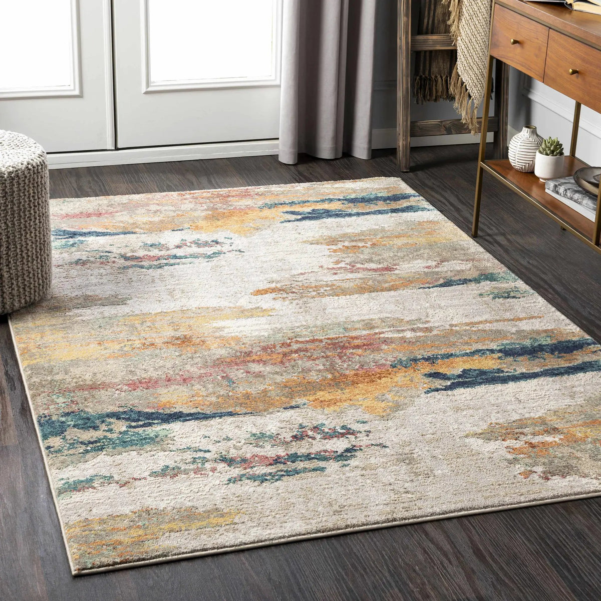 Pearces Area Rug, installed in a room
