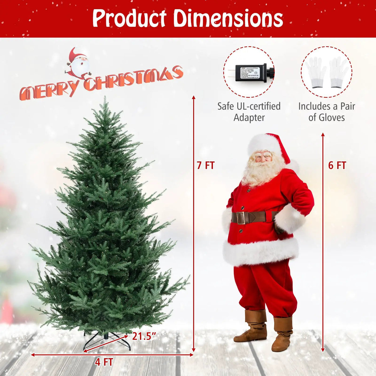 6 FT Pre-Lit Artificial Hinged Xmas Tree with 778 PVC and PE Branch Tips, photo 5 of 10