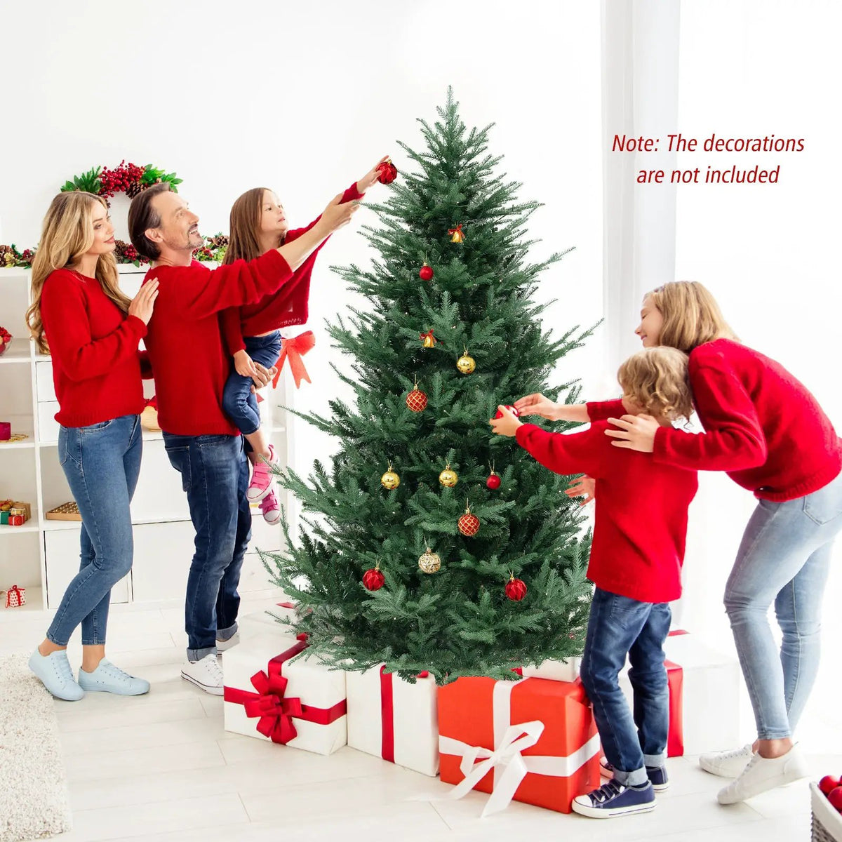 6 FT Pre-Lit Artificial Hinged Xmas Tree with 778 PVC and PE Branch Tips, photo 6 of 10