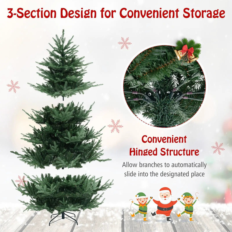 6 FT Pre-Lit Artificial Hinged Xmas Tree with 778 PVC and PE Branch Tips by DirectDeals