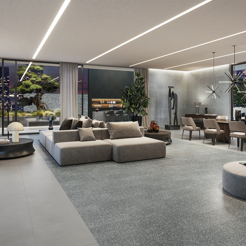 Precious Black Matte Terrazzo Look Porcelain Tiles 12x24 Porcelain Matte 12x24 Tiles — 2