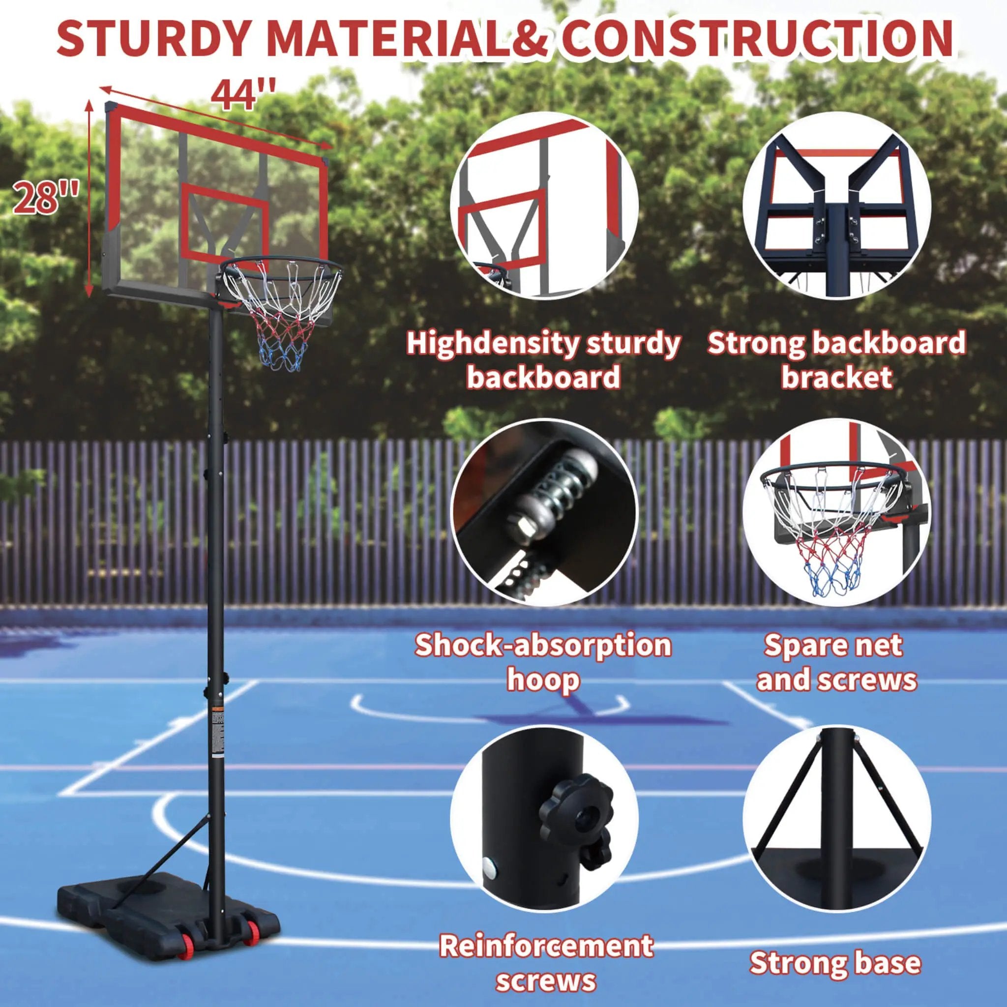 Premium 10FT Outdoor Portable Adjustable Basketball Hoop With Wheels (SAK31961) by SAKSBY WHOLESALE