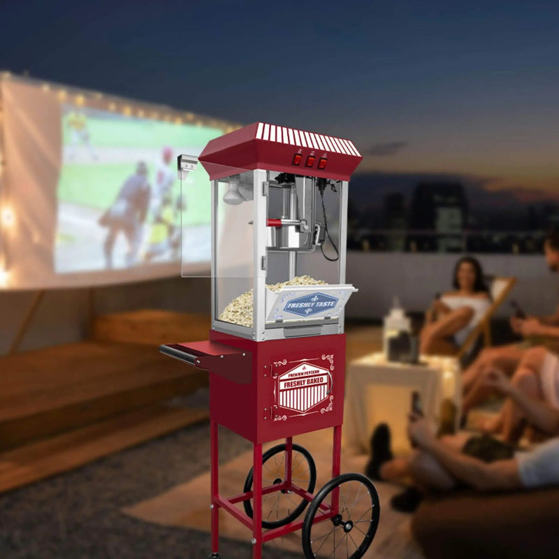 Premium 12-Ounce Movie Theater-Style Popcorn Machine With Cart (SAK84156) by SAKSBY WHOLESALE
