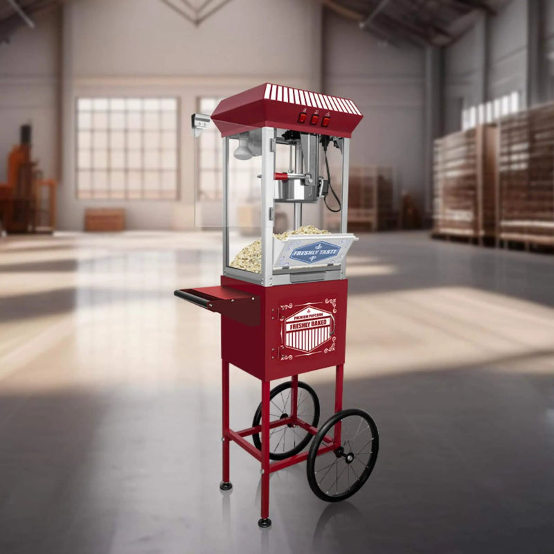 Premium 12-Ounce Movie Theater-Style Popcorn Machine With Cart (SAK84156) by SAKSBY WHOLESALE