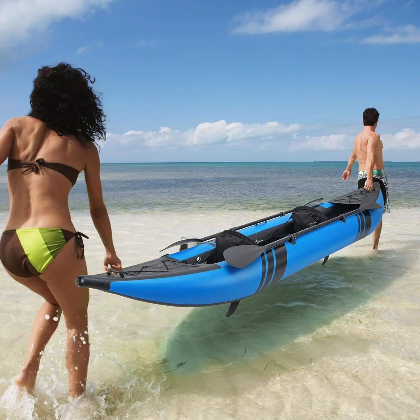 Premium 12FT 2-Person Inflatable Tandem Kayak Kit With Pump And Paddles (SAK94816) by SAKSBY WHOLESALE