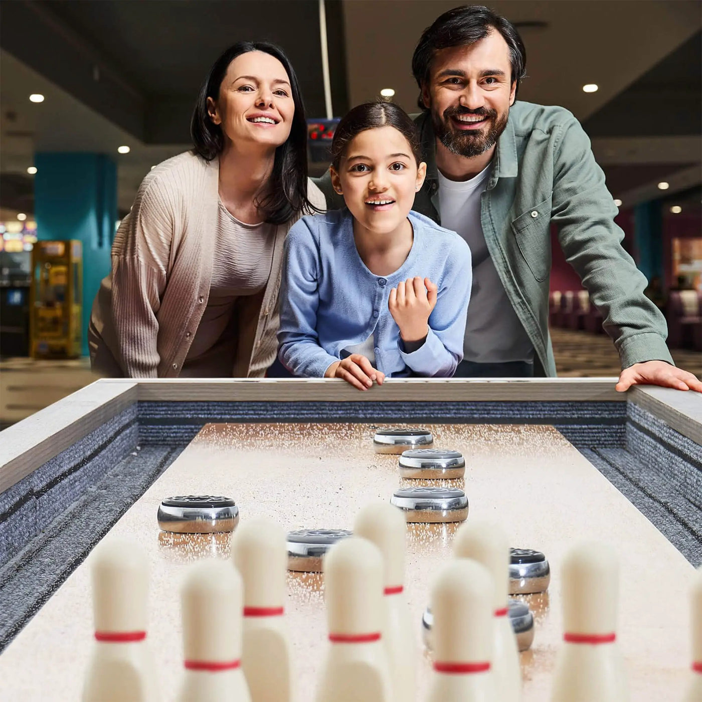 Premium 2-In-1 Shuffleboard Game Table Set With Bowling Combo (SAK81698) by SAKSBY WHOLESALE