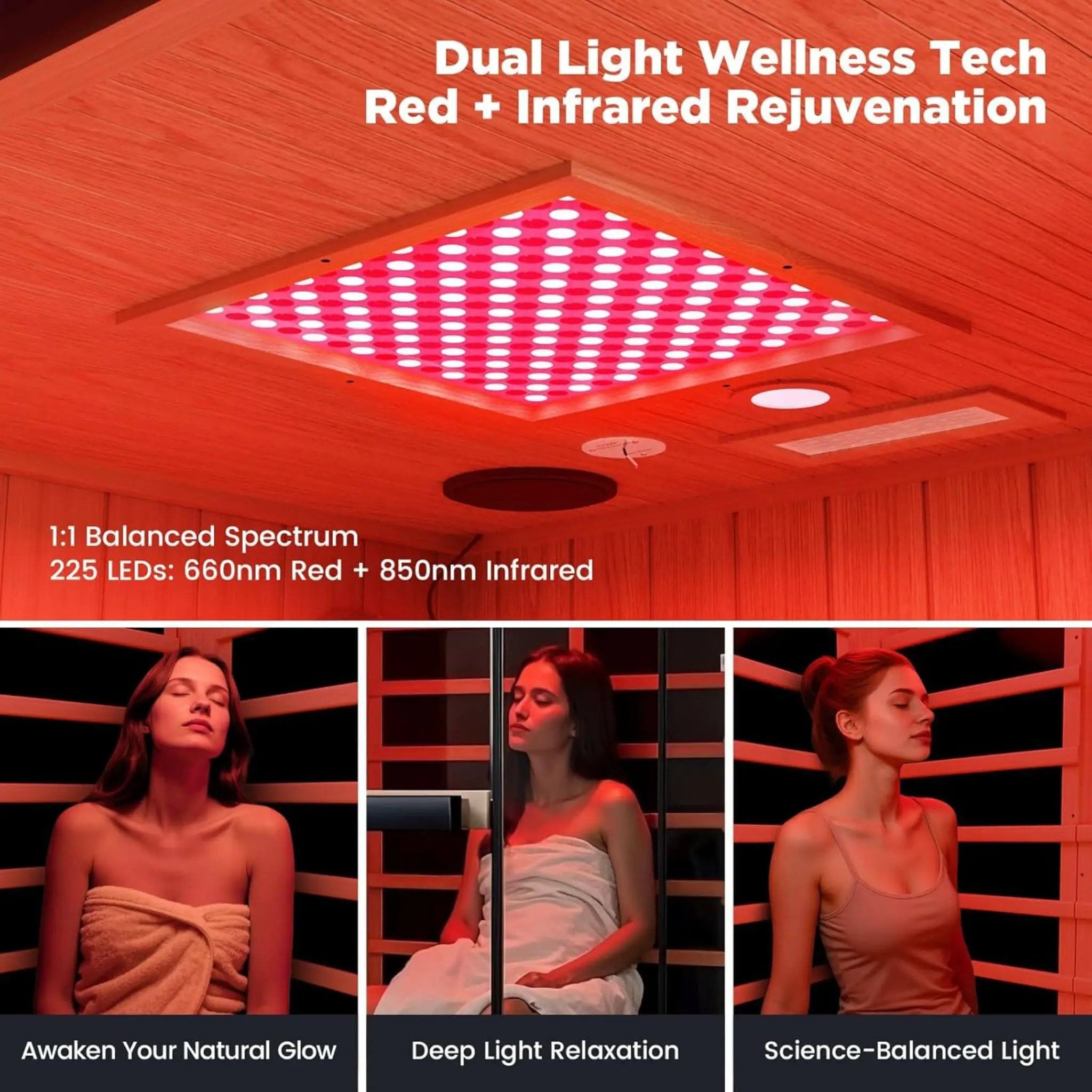 Thermora Pandora Premium 2-Person Indoor Infrared Sauna With Red Light Therapy And Himalayan Salt Rocks (SAK67305) by SAKSBY WHOLESALE