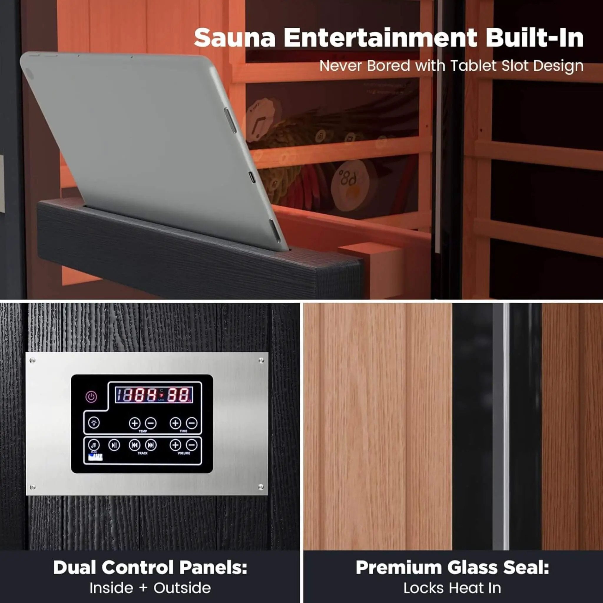 Thermora Pandora Premium 2-Person Indoor Infrared Sauna With Red Light Therapy And Himalayan Salt Rocks (SAK67305) by SAKSBY WHOLESALE