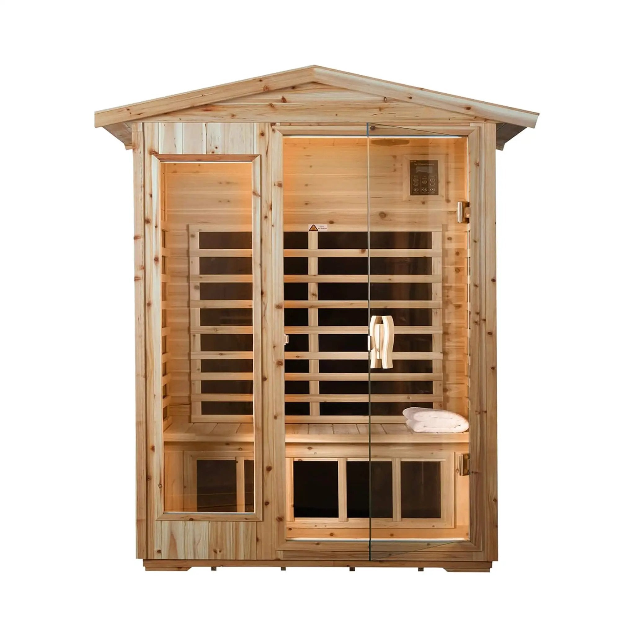 Thermora Zorin Premium 2-Person Indoor Outdoor Low EMF FAR-Infrared Hemlock Wood Personal Home Sauna Spa, 1750W (SAK27451) by SAKSBY WHOLESALE