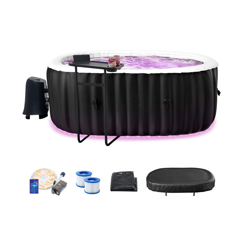 Premium 2-Person Inflatable Hot Tub Kit With 8-Color LED Lights (SAK98431) by SAKSBY WHOLESALE