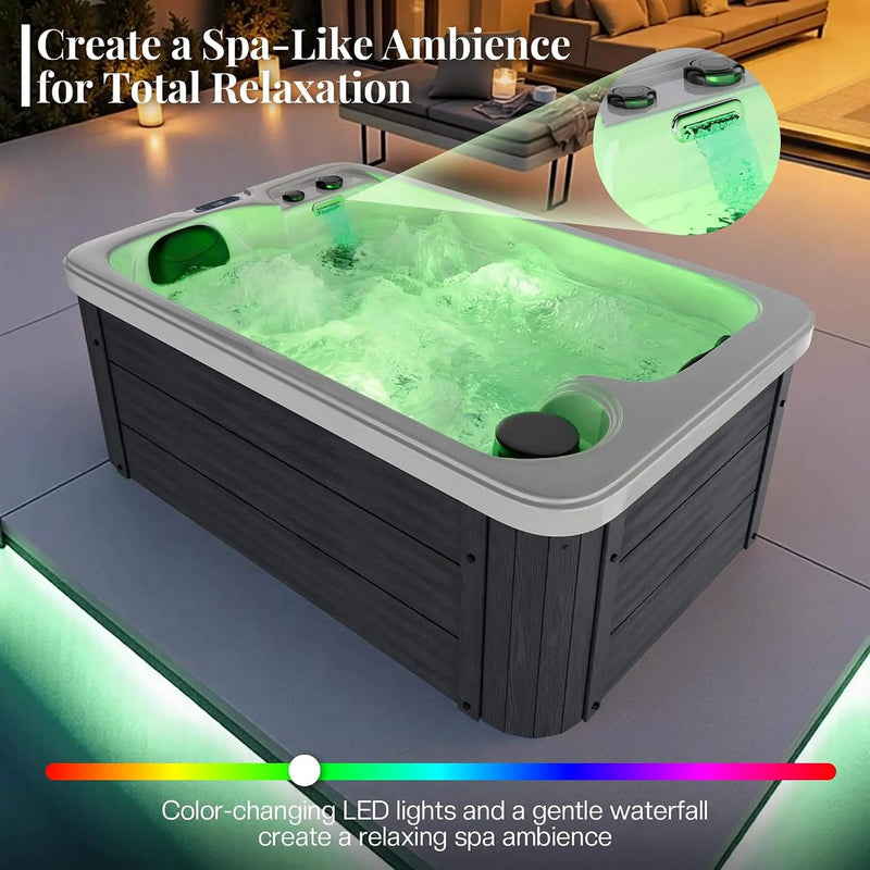 Premium 2-Person Outdoor Hot Tub W/ 15 Stainless Steel Jets (SAK92015) by SAKSBY WHOLESALE