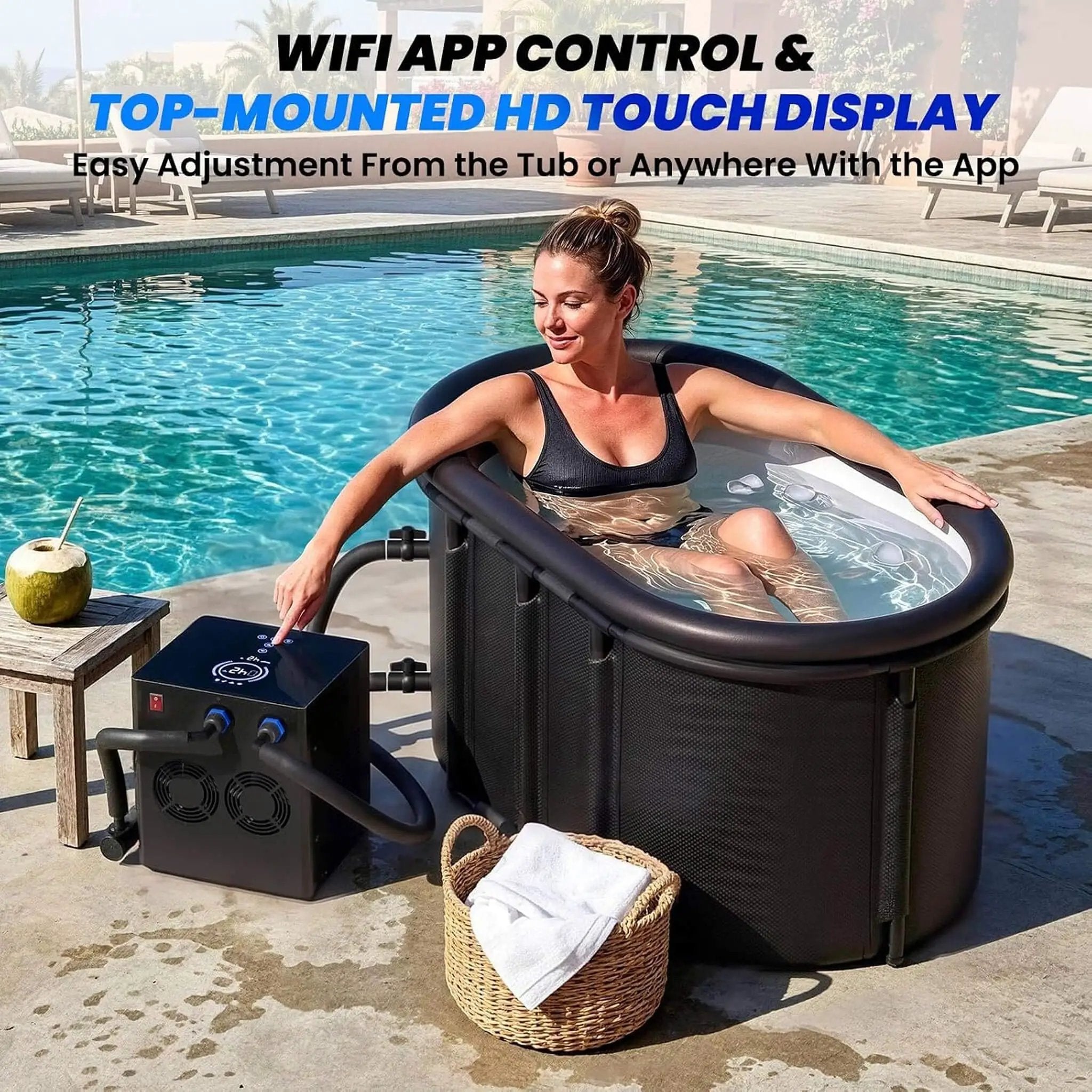 FCP Premium 2XL 148 Gal Cold Plunge Tub Kit With 1/3 HP Chiller, Filter, And Pump (SAK70245) by SAKSBY WHOLESALE