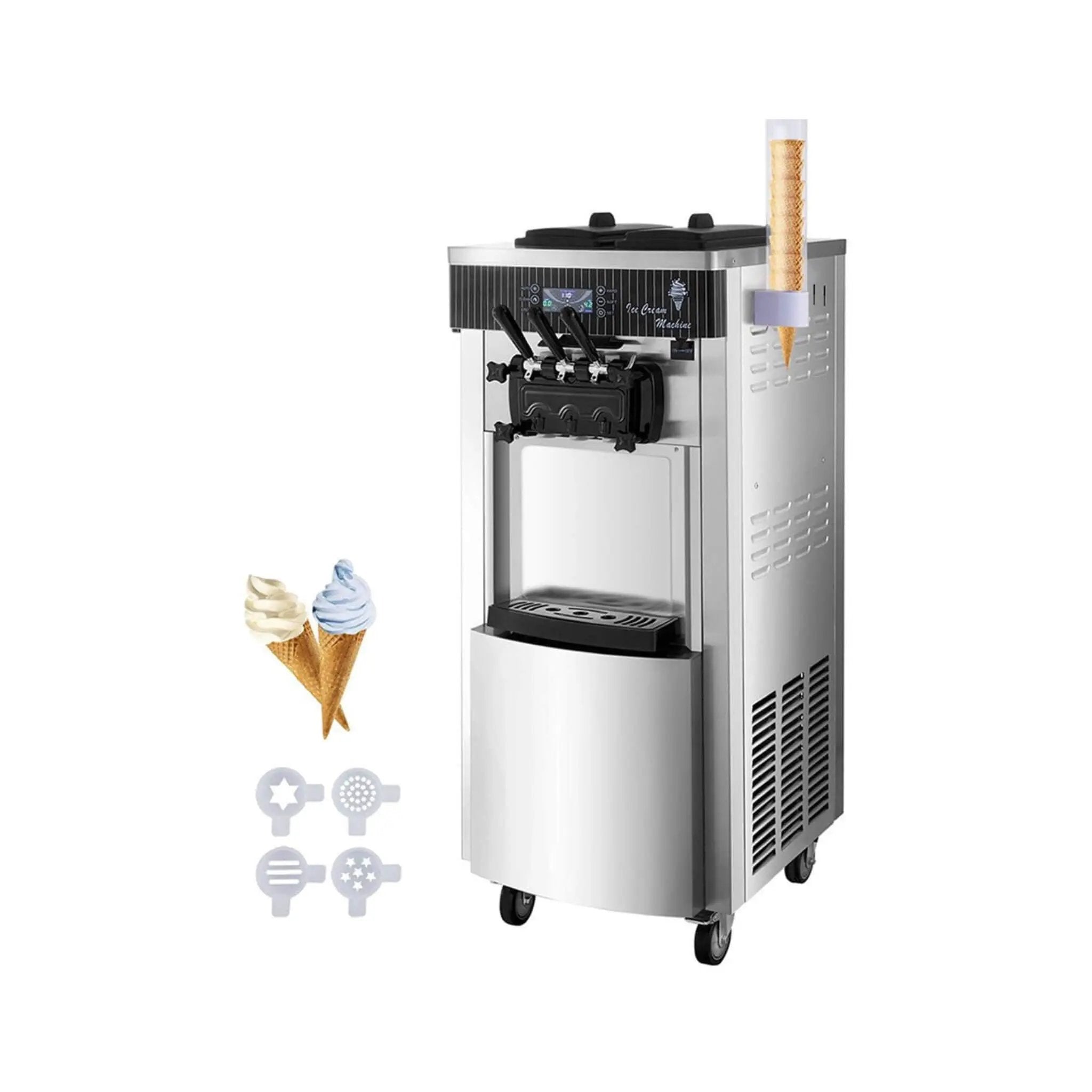 Premium 3-Flavors 20-28L/H Commercial Soft Serve Yogurt Ice Cream Machine Maker (SAK97524) by SAKSBY WHOLESALE