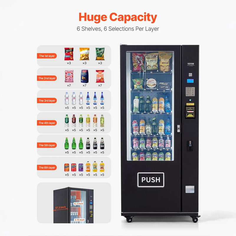 Premium 36-Slot Combo Vending Machine With ICT Bill And Coin Acceptor (SAK31832) by SAKSBY WHOLESALE