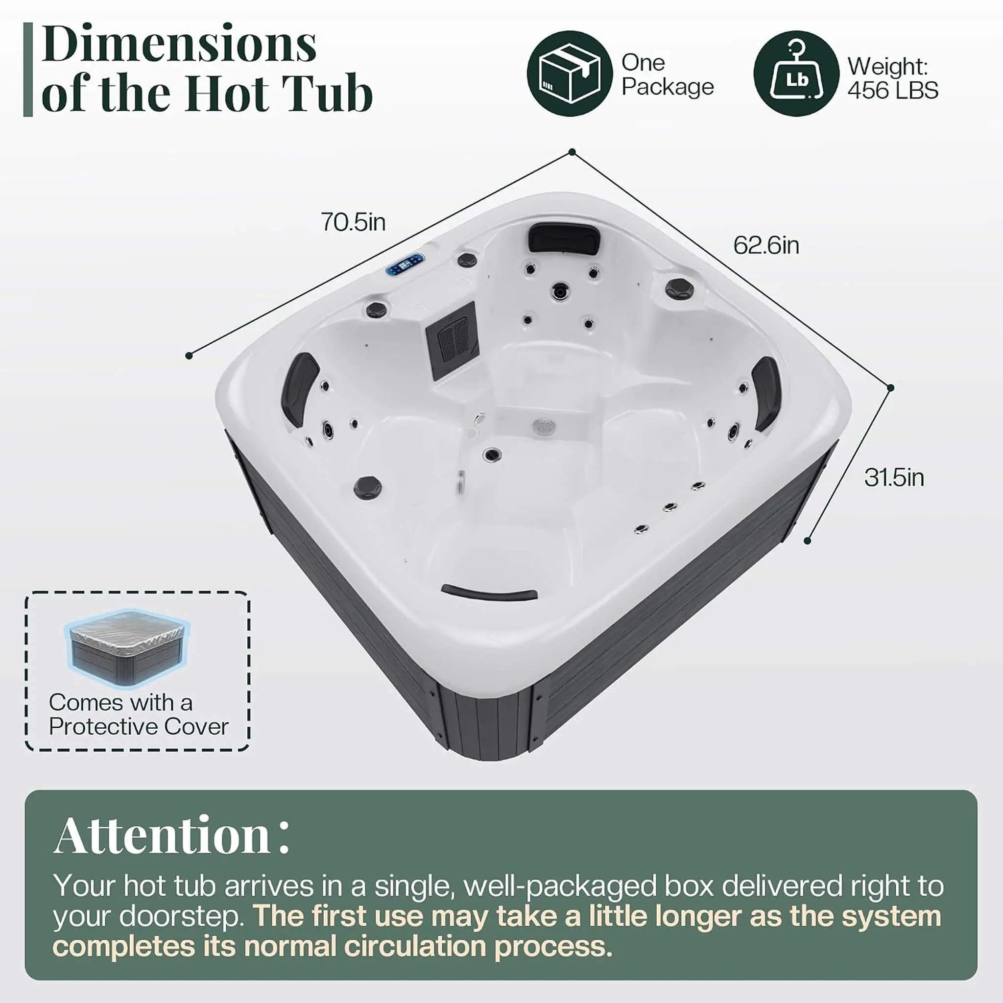Premium 4-Person Outdoor Hot Tub W/ 23 Stainless Steel Jets (SAK29185) by SAKSBY WHOLESALE