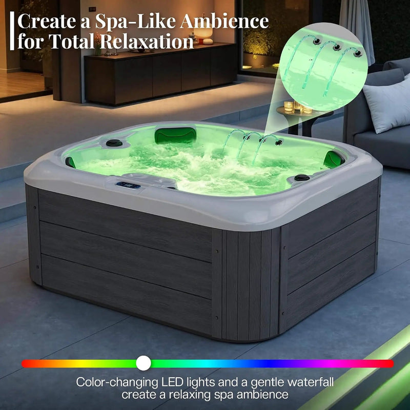 Premium 4-Person Outdoor Hot Tub W/ 23 Stainless Steel Jets (SAK29185) by SAKSBY WHOLESALE