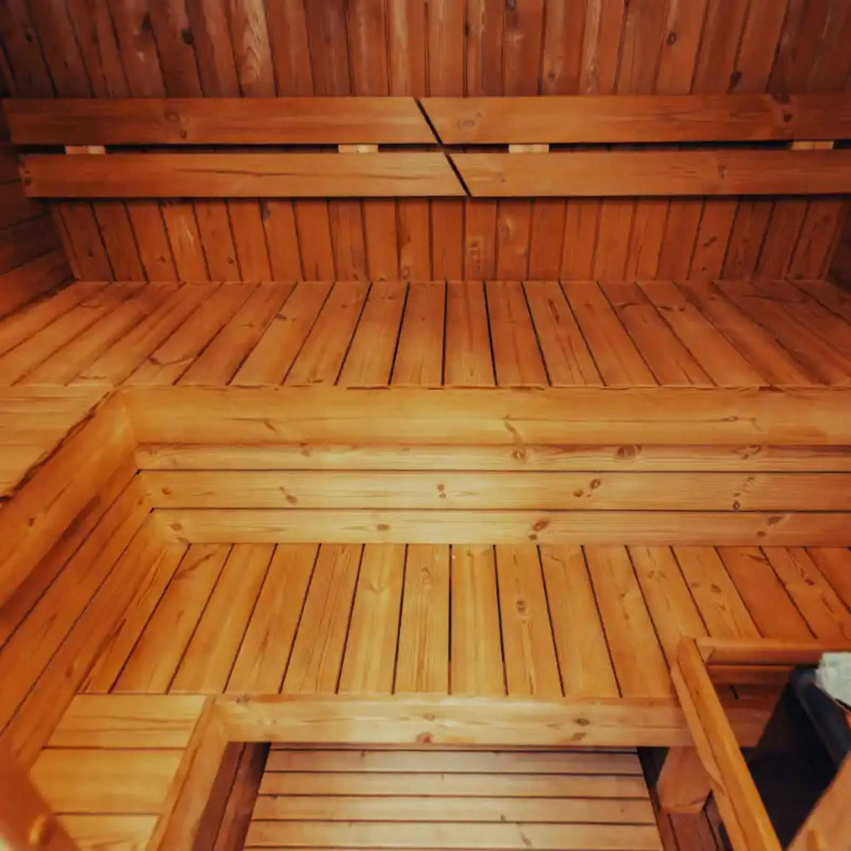 Premium 4-Person Outdoor Scandinavian ThermoWood Cube Sauna Kit With LED Lighting (SAK25470) by SAKSBY WHOLESALE