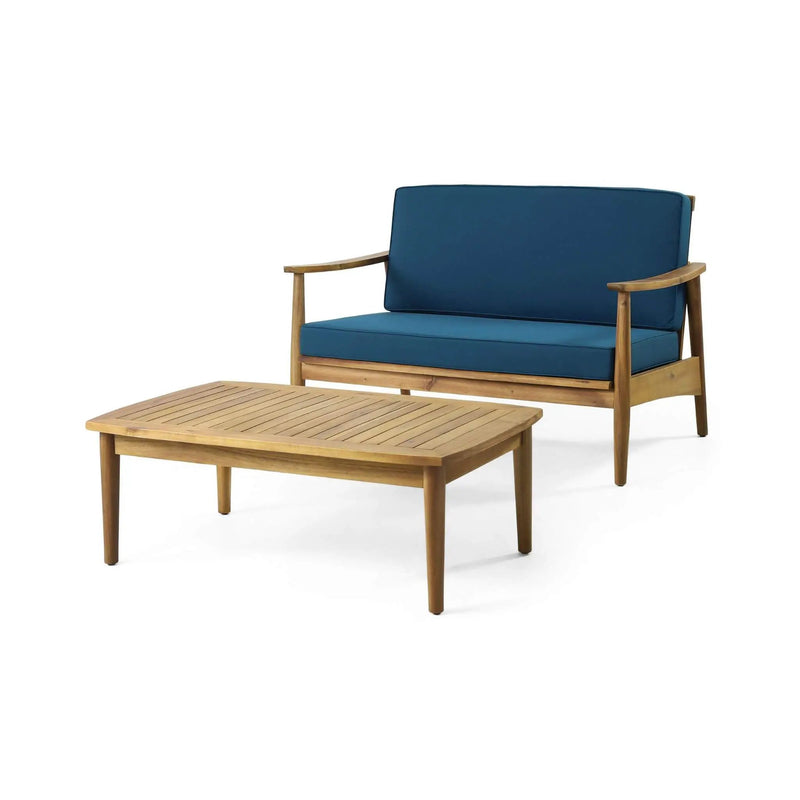 Alora Premium 4-Piece Wooden Outdoor Patio Conversation Seating Set With Cushions (SAK31469) by SAKSBY WHOLESALE
