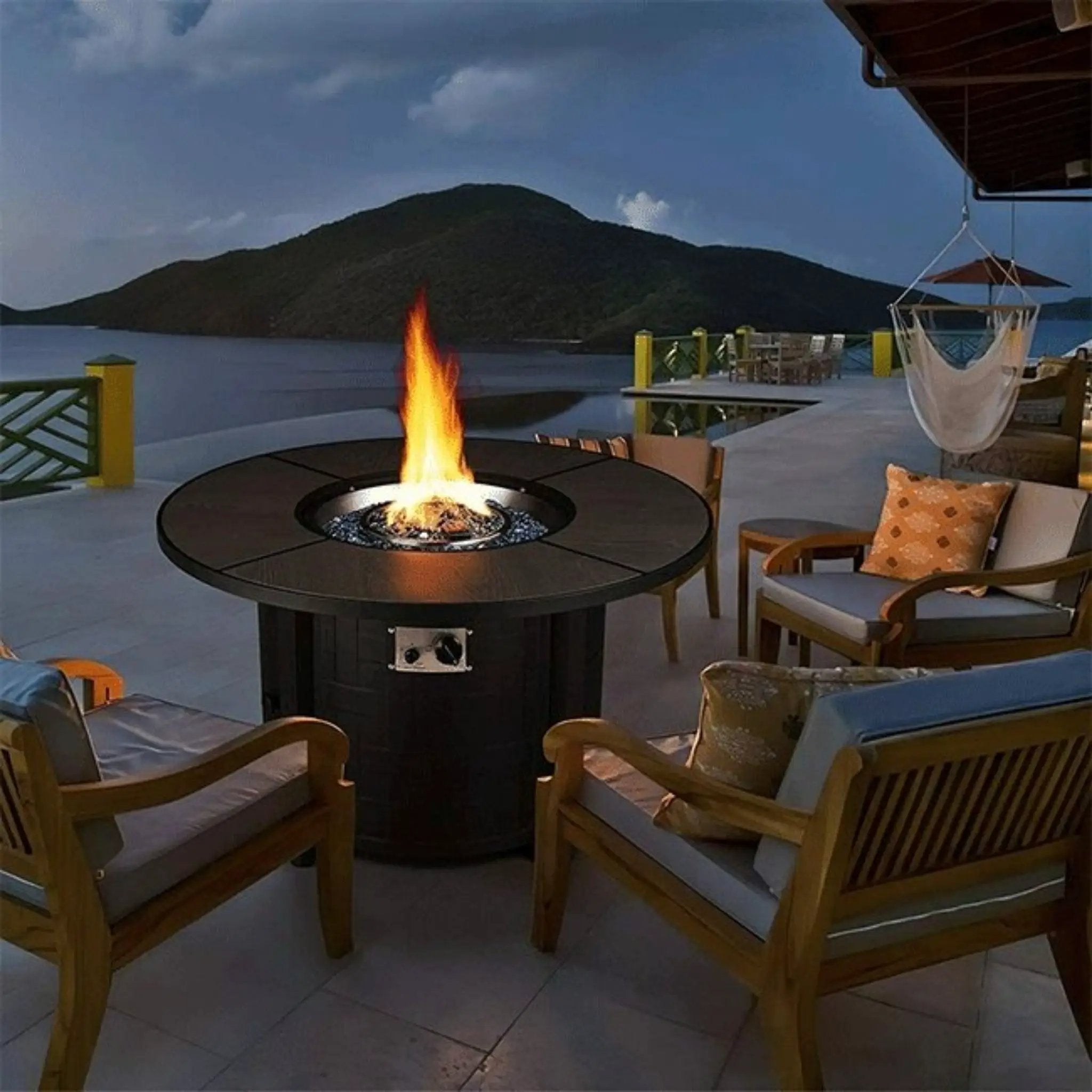 Alora Premium 42-Inch Outdoor 50K BTU Propane Patio Gas Fire Pit Coffee Table W/ Cover (SAK95331) by SAKSBY WHOLESALE