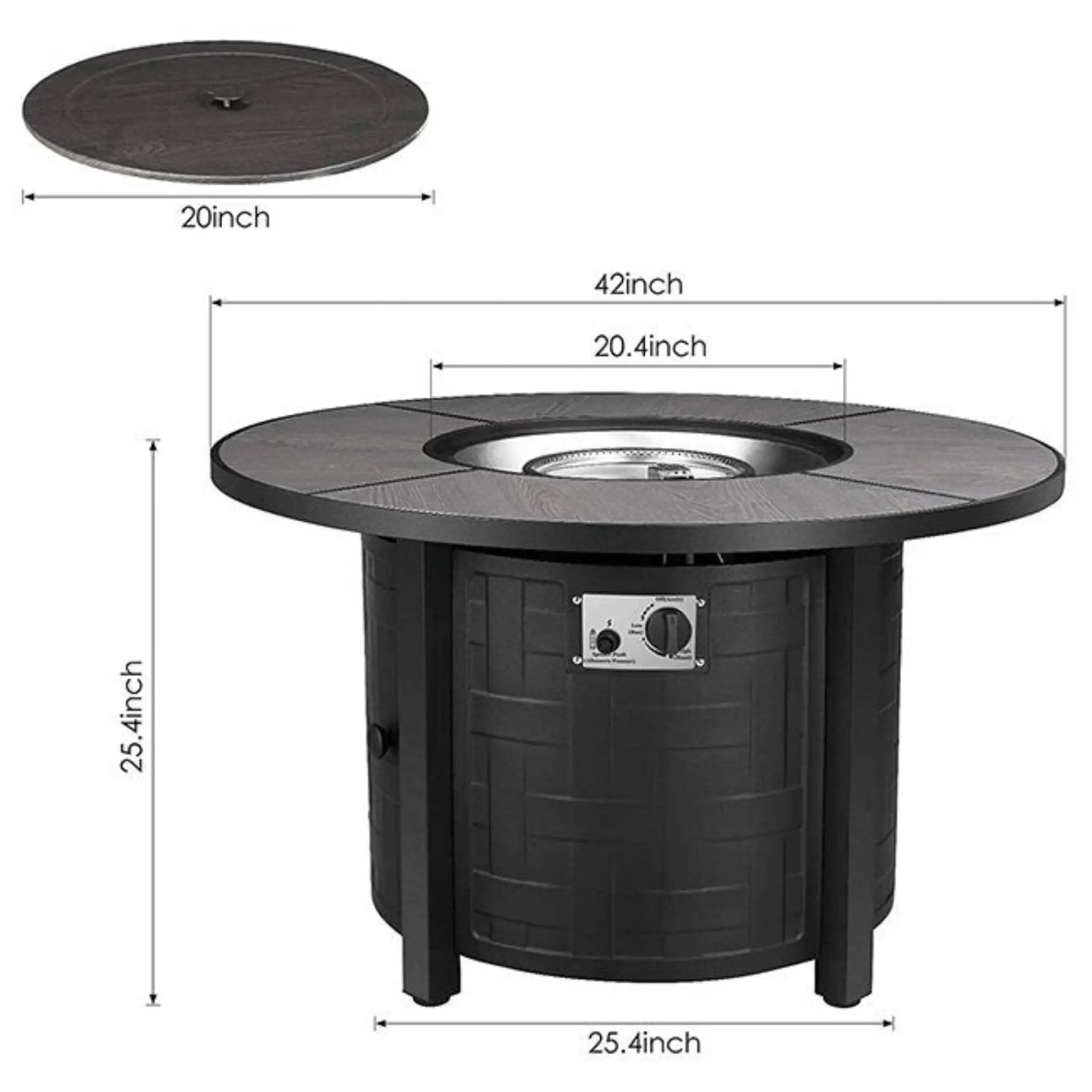 Alora Premium 42-Inch Outdoor 50K BTU Propane Patio Gas Fire Pit Coffee Table W/ Cover (SAK95331) by SAKSBY WHOLESALE
