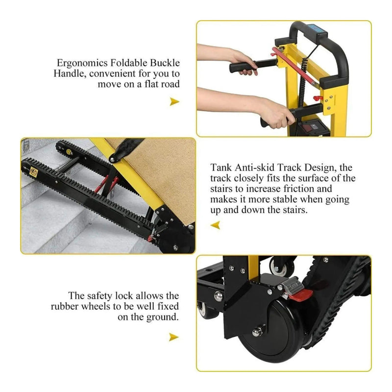 Premium 440LBS Electric Stair Climbing Dolly Hand Truck Folding Cart With Wheels (SAK31825) by SAKSBY WHOLESALE