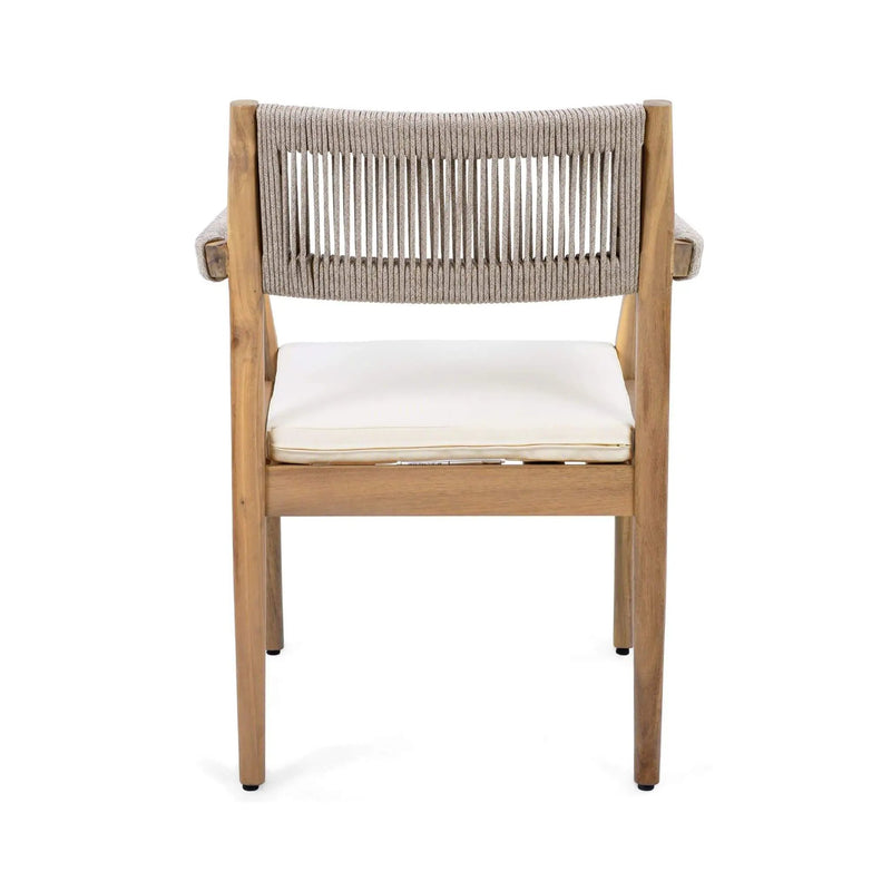 Alora Premium 5-Piece Outdoor Acacia Wood Patio Furniture Set With Braided Dining Chairs, Cushions, And Dining Table (SAK26754) by SAKSBY WHOLESALE