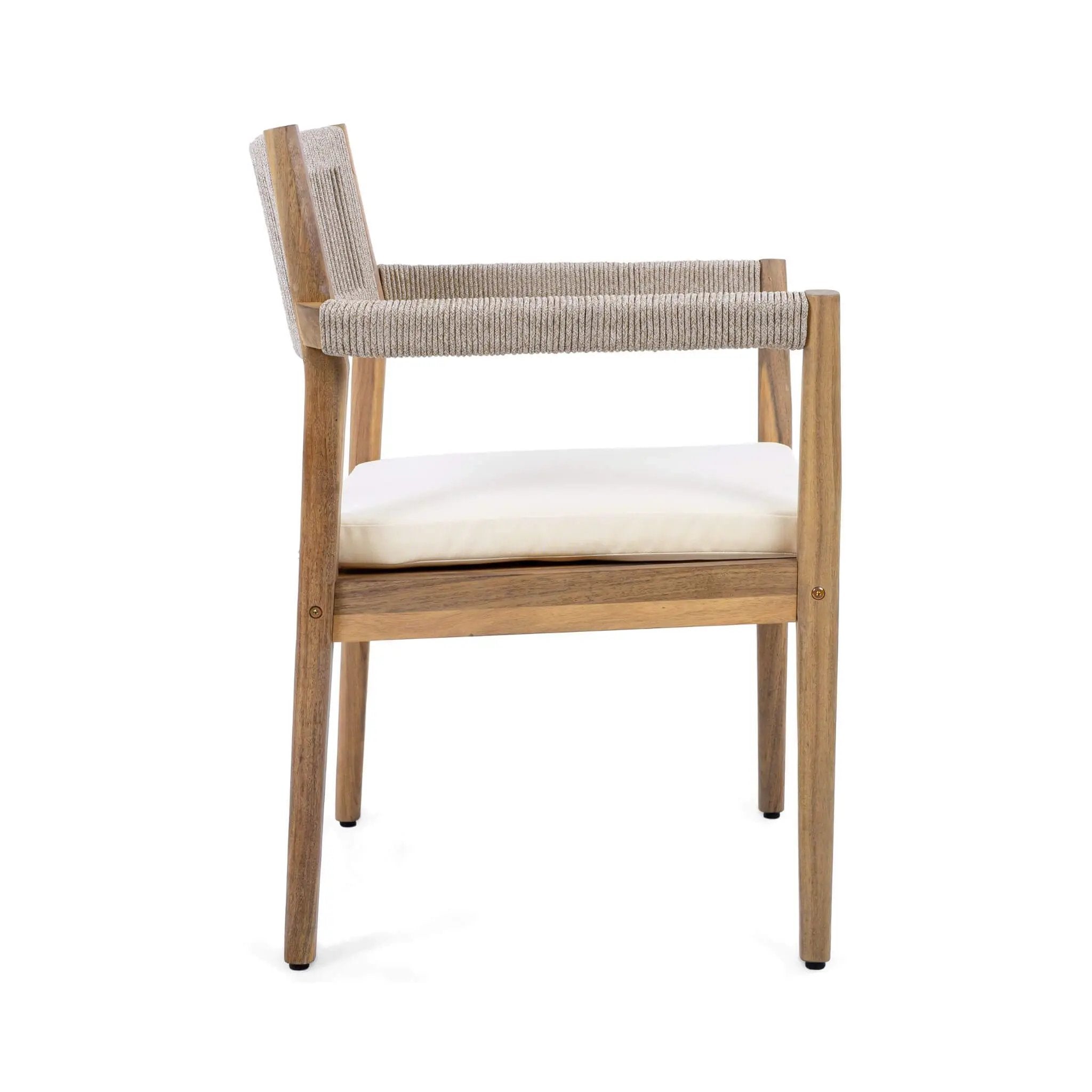Alora Premium 5-Piece Outdoor Acacia Wood Patio Furniture Set With Braided Dining Chairs, Cushions, And Dining Table (SAK26754) by SAKSBY WHOLESALE