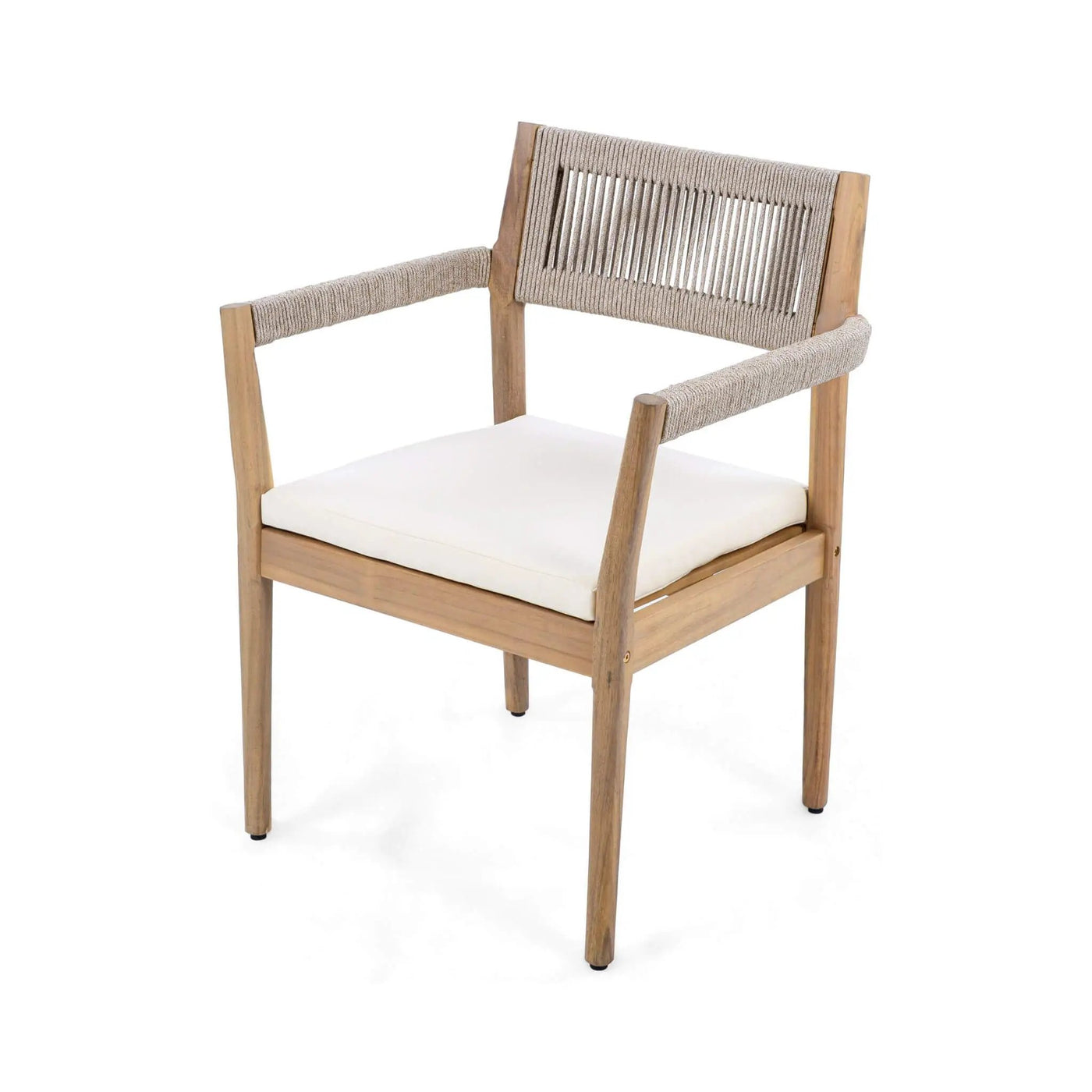 Alora Premium 5-Piece Outdoor Acacia Wood Patio Furniture Set With Braided Dining Chairs, Cushions, And Dining Table (SAK26754) by SAKSBY WHOLESALE