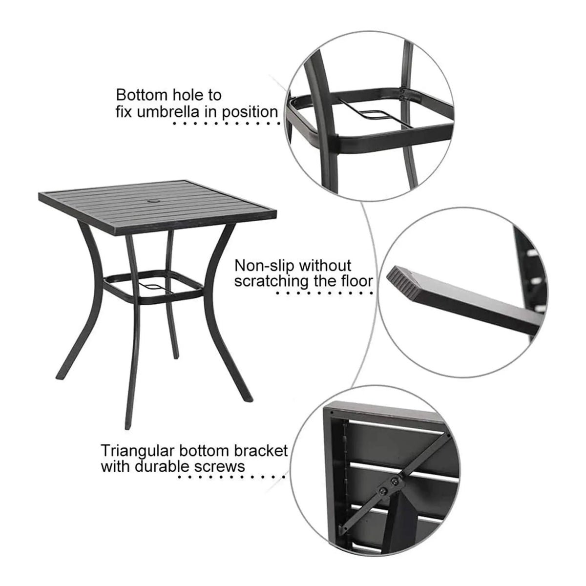 Alora Premium 6-Piece Bar Patio Furniture Set With Umbrella, Swivel Chairs, And Cushions (SAK90375) by SAKSBY WHOLESALE