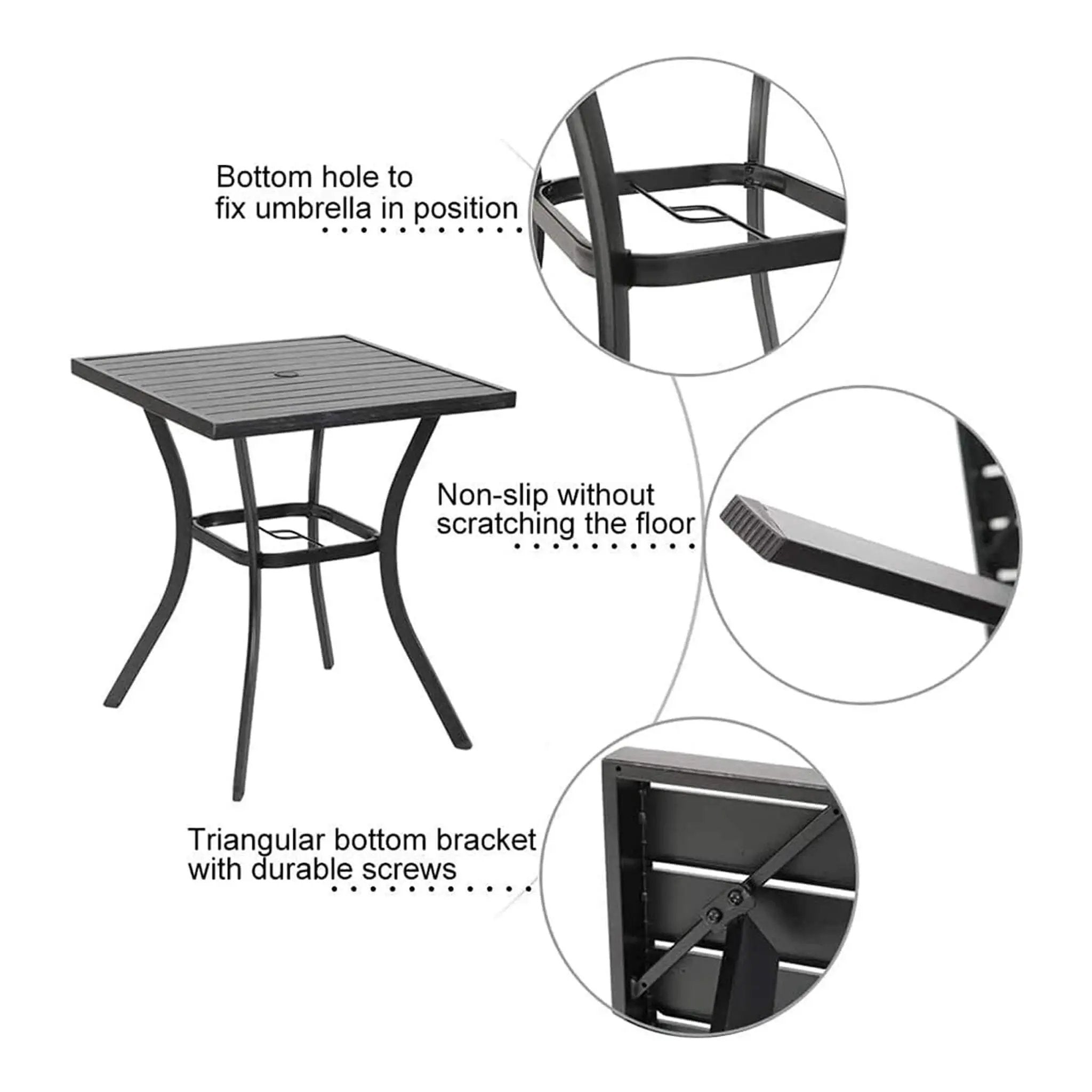 Alora Premium 6-Piece Bar Patio Furniture Set With Umbrella, Swivel Chairs, And Cushions (SAK90375) by SAKSBY WHOLESALE