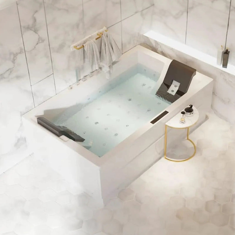 Nuvia Luxara 71-Inch Premium Modern Acrylic Soaking Bathtub With Bubble Jets And LED Lighting (SAK26415) by SAKSBY WHOLESALE