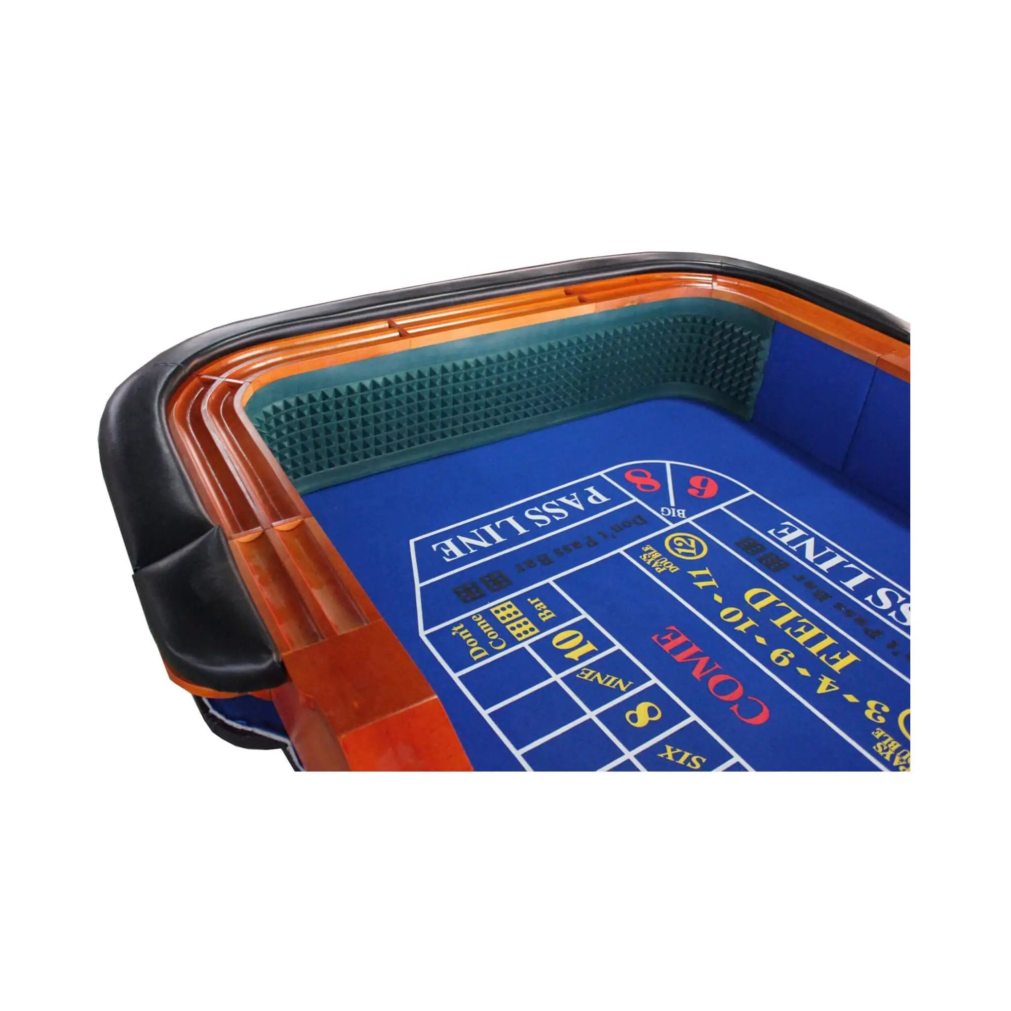 Premium 8FT Deluxe Casino Craps Table With Blue Felt And Pyramid Bumper (SAK91403) by SAKSBY WHOLESALE
