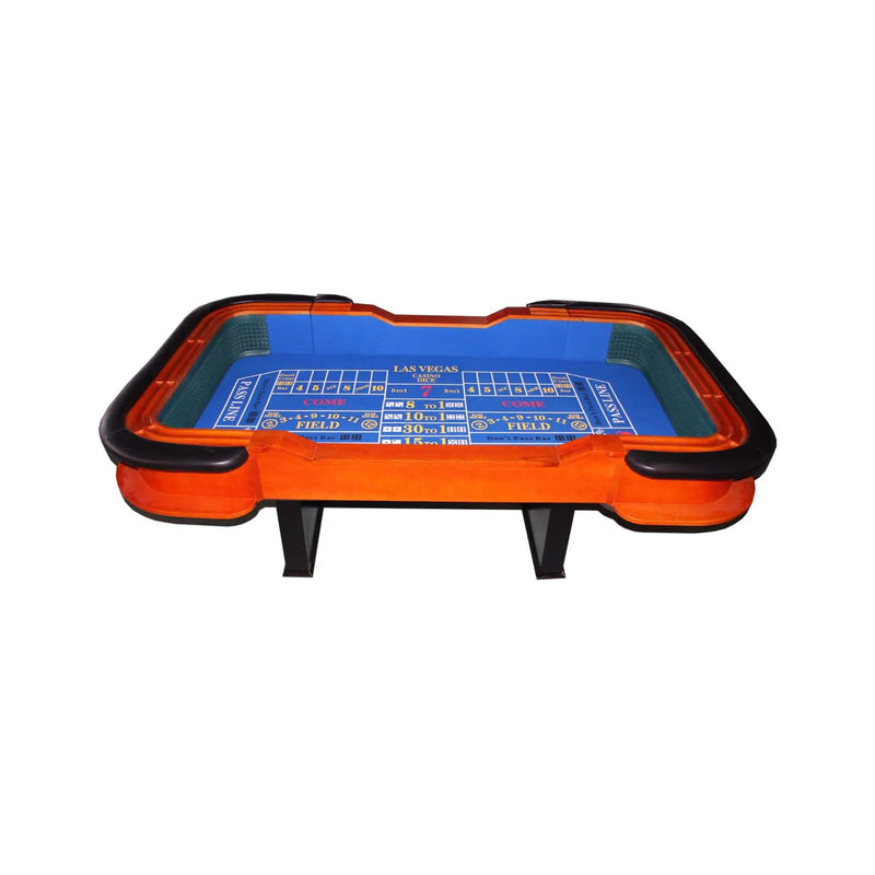 Premium 8FT Deluxe Casino Craps Table With Blue Felt And Pyramid Bumper (SAK91403) by SAKSBY WHOLESALE