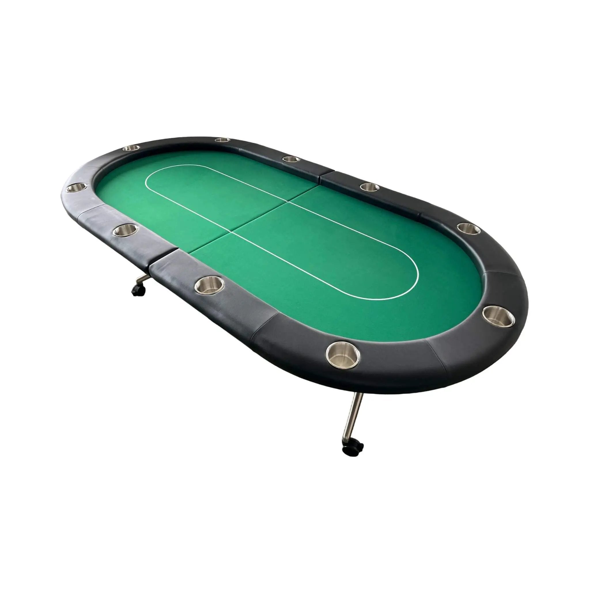 Premium 94-Inch Foldable 10-Player Poker Table With Wheels (SAK43087) by SAKSBY WHOLESALE