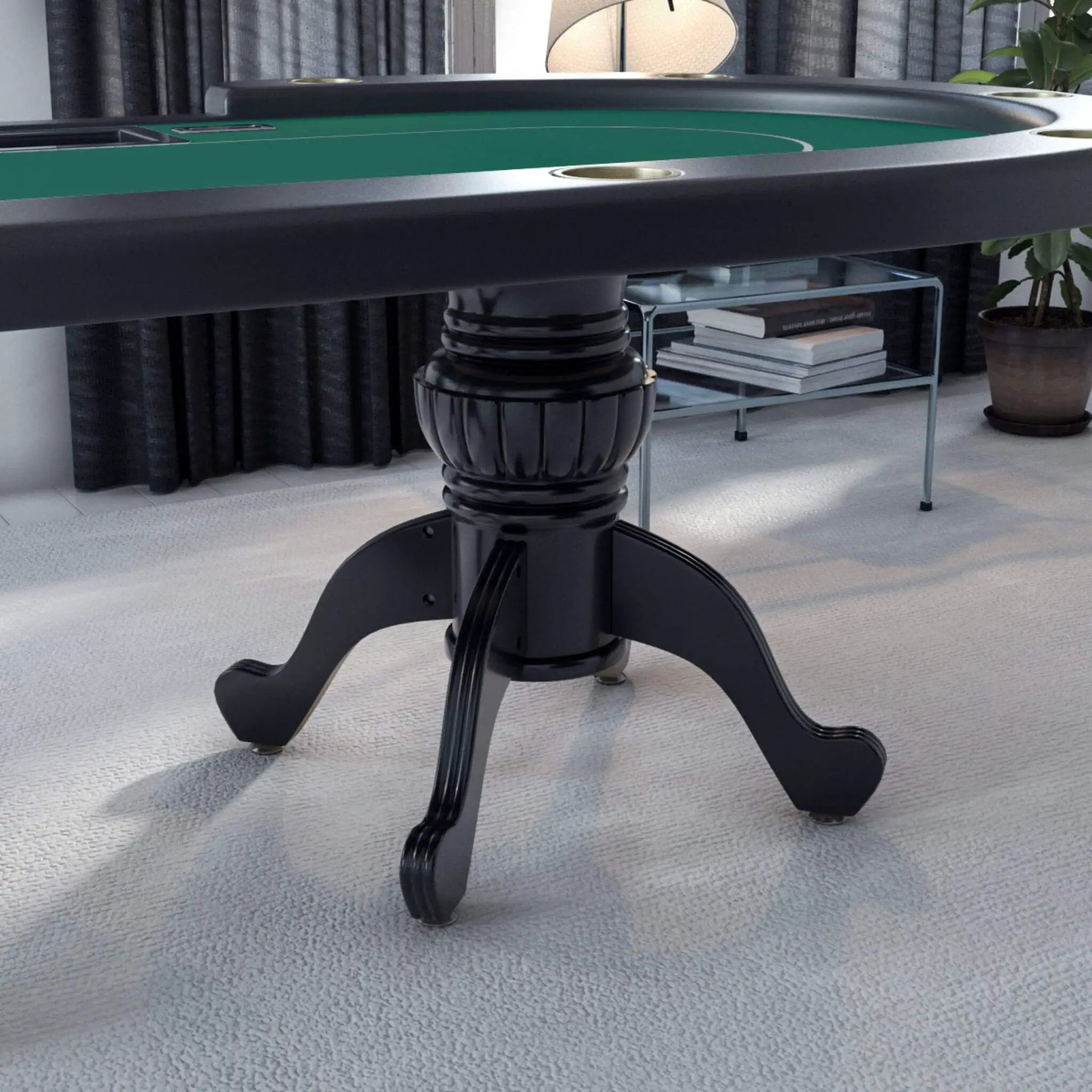 Premium 96-Inch Aura Oval Poker Table With Cup Holders, Chips Tray And Drop Box (SAK31045) by SAKSBY WHOLESALE