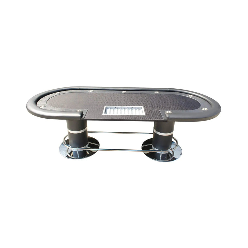 Premium 96-Inch Oval Poker Table With Racetrack And Chips Tray (SAK66823) by SAKSBY WHOLESALE