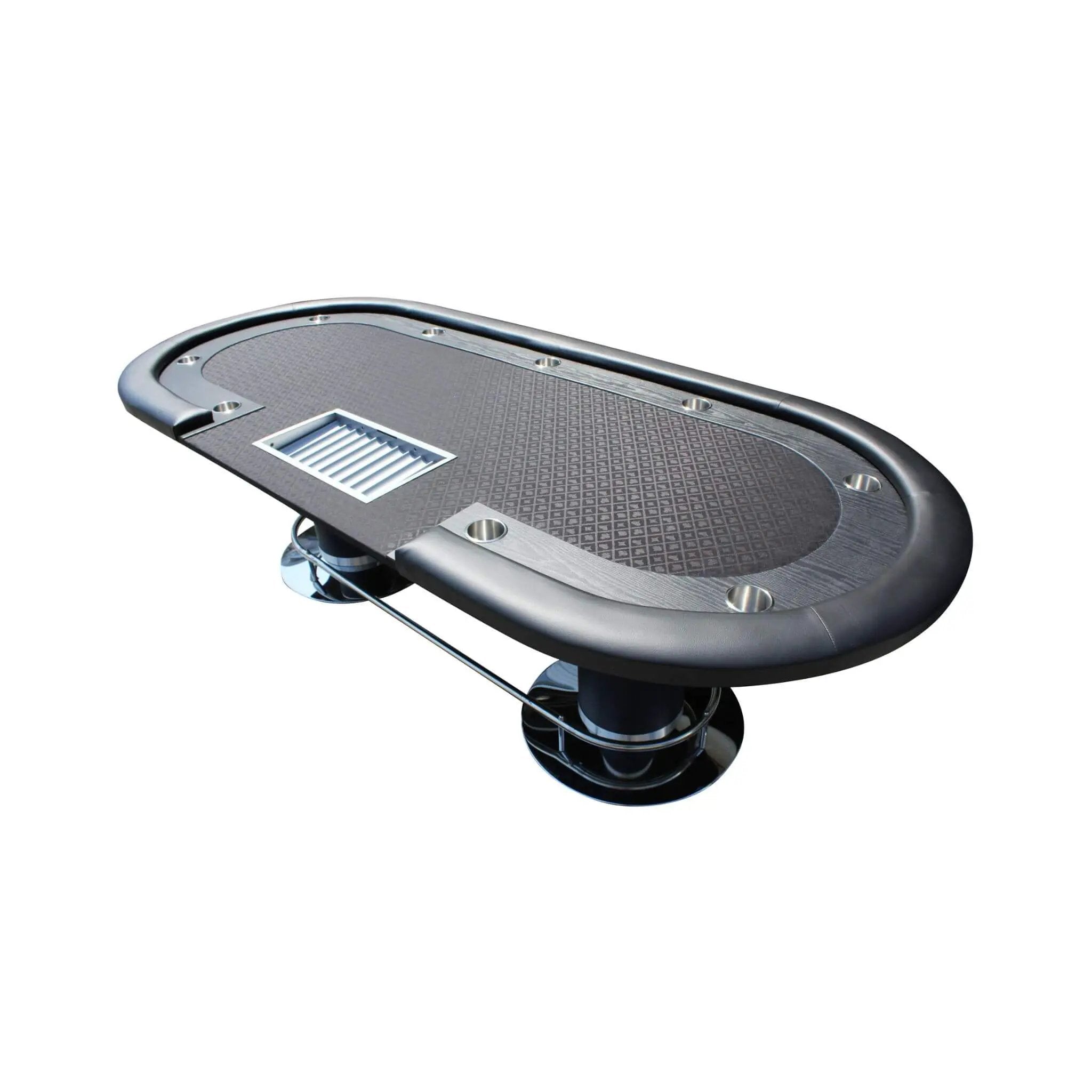 Premium 96-Inch Oval Poker Table With Racetrack And Chips Tray (SAK66823) by SAKSBY WHOLESALE
